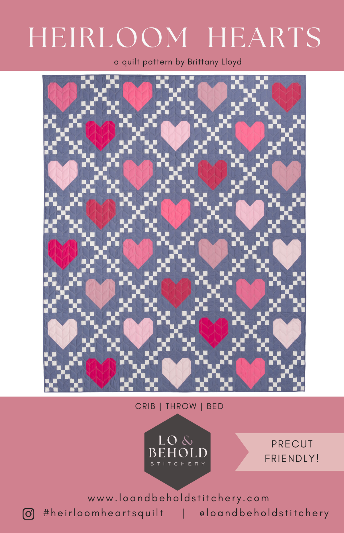 Heirloom Hearts quilt pattern cover