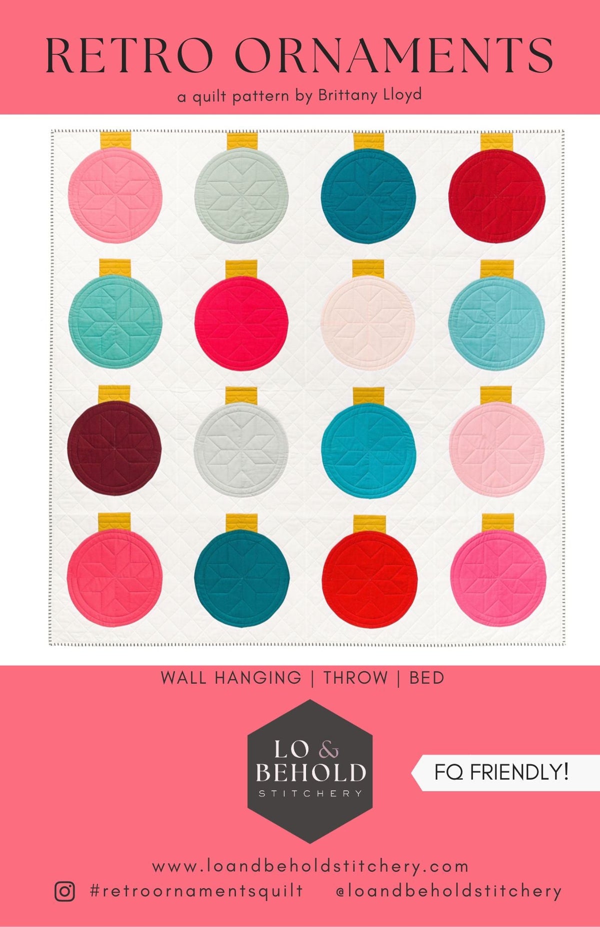 Retro Ornaments quilt pattern paper booklet cover