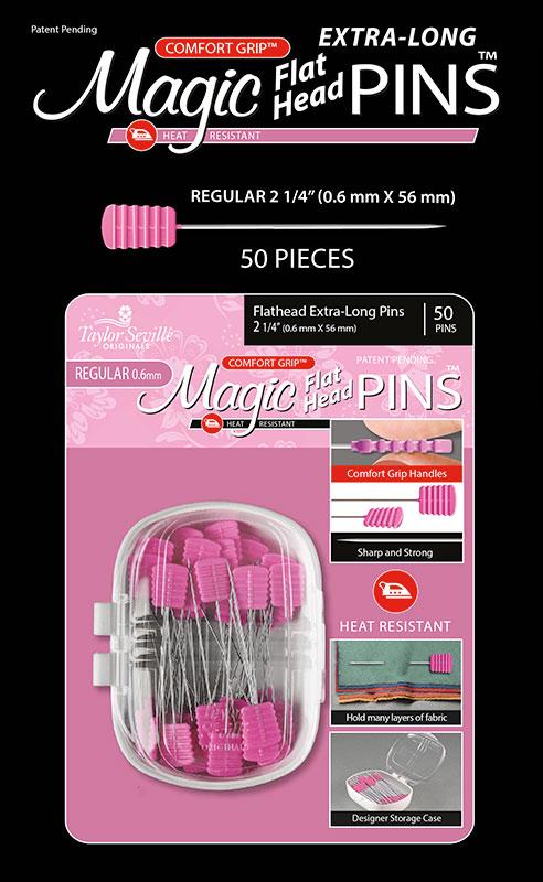 Magic Pins Flat Head Extra Long 50ct, Taylor Seville 220290