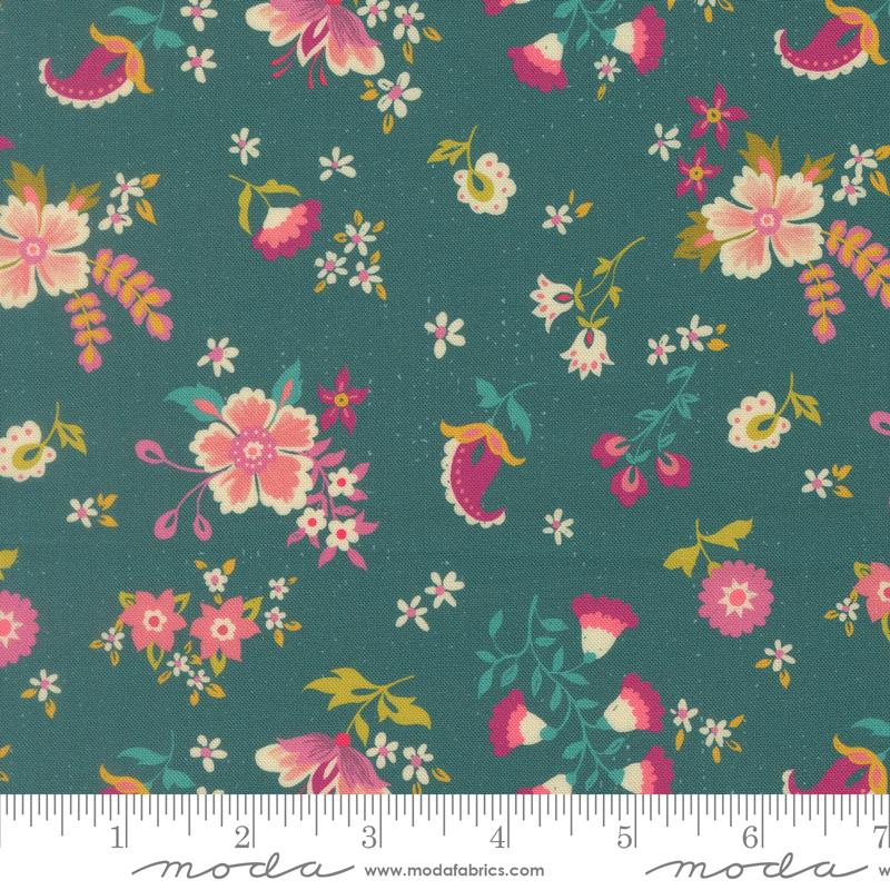 Sitara Davina Dark Teal by Crystal Manning for Moda