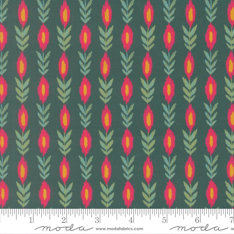 Sitara Vines Dark Teal by Crystal Manning for Moda