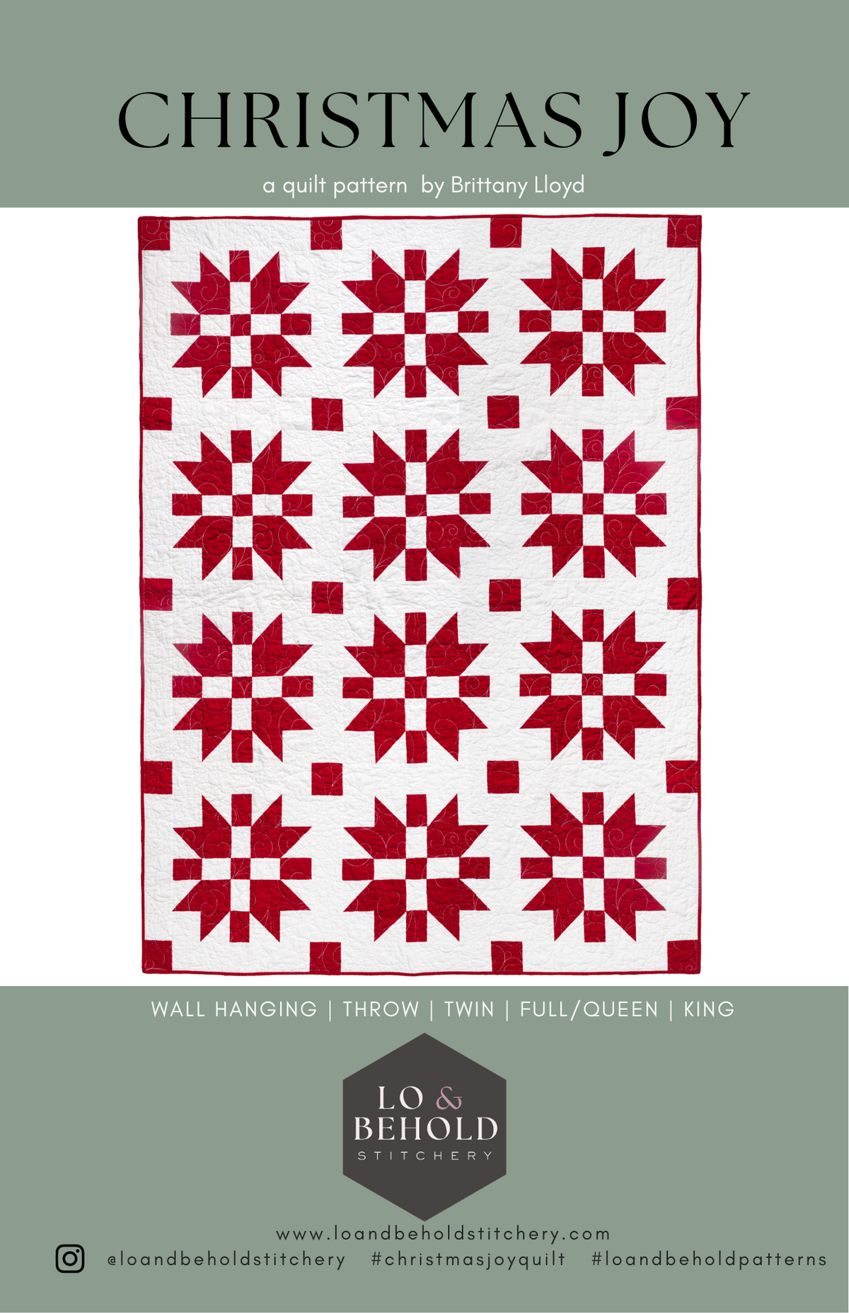 Christmas Joy quilt pattern paper booklet cover