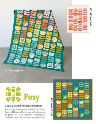 Posy quilt pattern cover