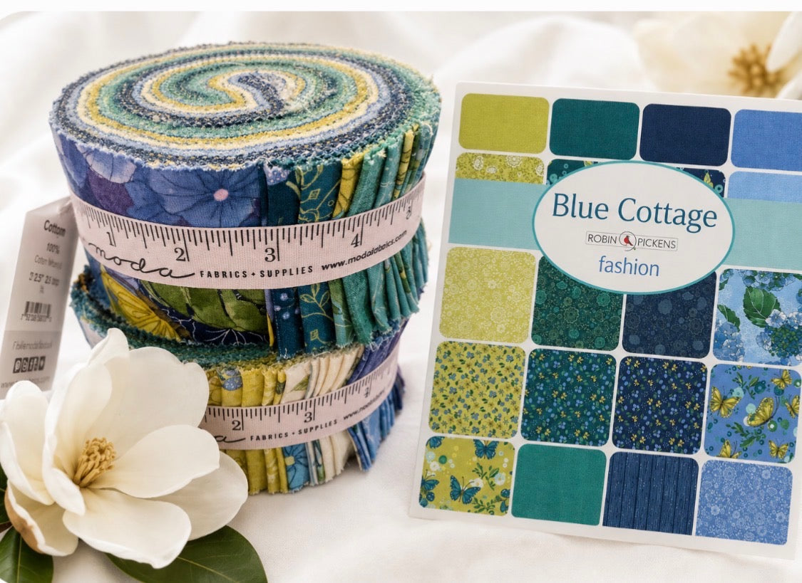 "Cottage Bleu" Jelly Roll by Robin Pickens for Moda Fabrics