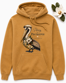 Bayou Quilt Co. Hooded Percy Sweatshirt – Round Seal - Old Gold