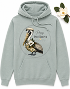 Bayou Quilt Co. Hooded Percy Sweatshirt – Round Seal - Sage