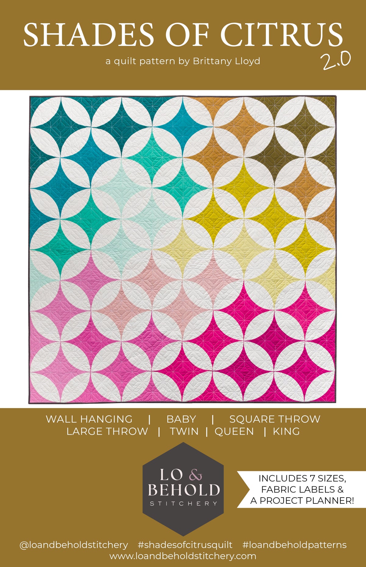 Shades of Citrus 2.0 quilt pattern paper booklet cover